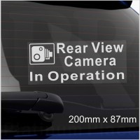 1 x Rear View Camera In Operation-Window CCTV Sticker-200mm-Security Sign-Car,Van,Lorry,Truck,Taxi,Bus,Mini Cab,Minicab-Dashcam,Go Pro